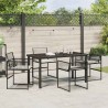 Ensemble de salle à manger pour jardin 5 pcs Noir 563556563556