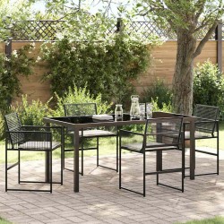 Ensemble de salle à manger pour jardin 5 pcs Noir 563557563557