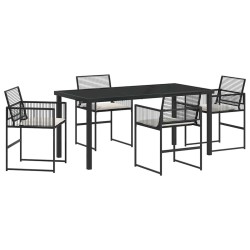 Ensemble de salle à manger pour jardin 5 pcs Noir 563557563557