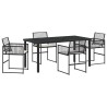 Ensemble de salle à manger pour jardin 5 pcs Noir 563557563557