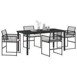 Ensemble de salle à manger pour jardin 5 pcs Noir 563557563557
