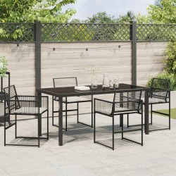 Ensemble de salle à manger pour jardin 5 pcs Noir 563557563557