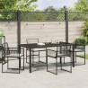 Ensemble de salle à manger pour jardin 5 pcs Noir 563557563557