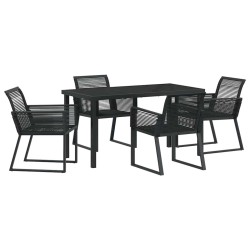 Ensemble de salle à manger pour jardin 5 pcs Noir 563558563558