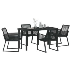 Ensemble de salle à manger pour jardin 5 pcs Noir 563558563558