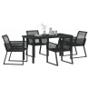 Ensemble de salle à manger pour jardin 5 pcs Noir 563558563558