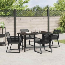 Ensemble de salle à manger pour jardin 5 pcs Noir 563558563558