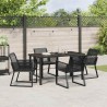 Ensemble de salle à manger pour jardin 5 pcs Noir 563558563558