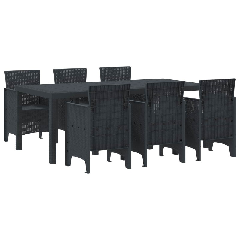 Ensemble de salle à manger pour jardin 7 pcs Anthracite 563559563559