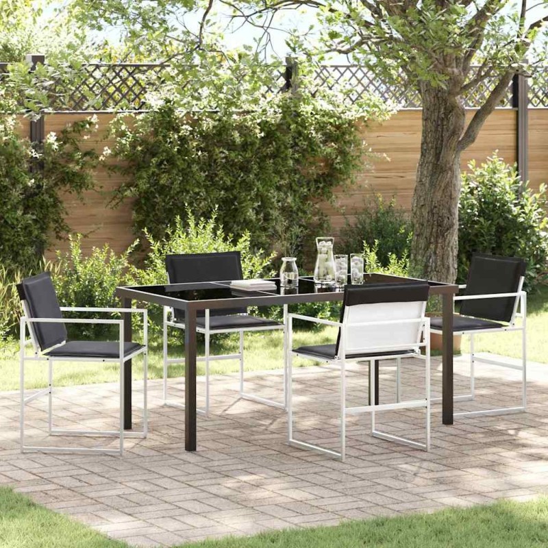 Ensemble de salle à manger pour jardin 5 pcs Blanc 563561563561