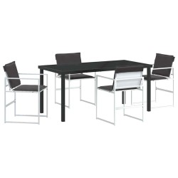 Ensemble de salle à manger pour jardin 5 pcs Blanc 563561563561