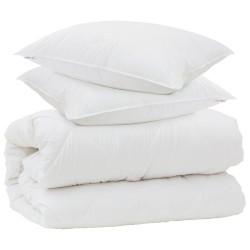 Couette avec Oreillers avec oreiller 3 pcs Blanc Microfibre 563566563566