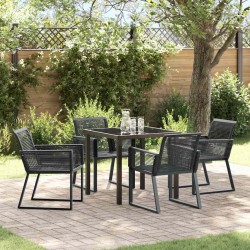 Ensemble de salle à manger pour jardin 5 pcs Noir 563574563574