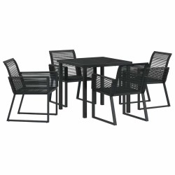 Ensemble de salle à manger pour jardin 5 pcs Noir 563574563574