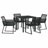 Ensemble de salle à manger pour jardin 5 pcs Noir 563574563574