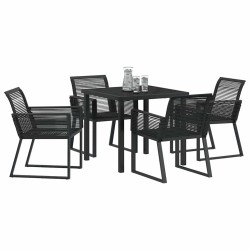 Ensemble de salle à manger pour jardin 5 pcs Noir 563574563574