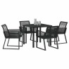 Ensemble de salle à manger pour jardin 5 pcs Noir 563574563574
