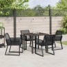 Ensemble de salle à manger pour jardin 5 pcs Noir 563574563574