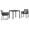 Ensemble de salle à manger pour jardin 3 pcs Noir 563575563575