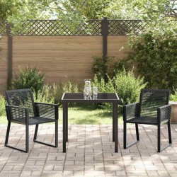 Ensemble de salle à manger pour jardin 3 pcs Noir 563575563575