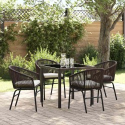 Ensemble de salle à manger pour jardin 5 pcs Marron 563577563577