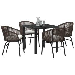 Ensemble de salle à manger pour jardin 5 pcs Marron 563577563577