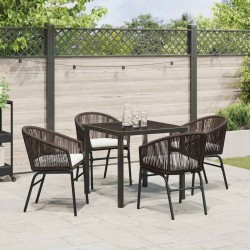 Ensemble de salle à manger pour jardin 5 pcs Marron 563577563577
