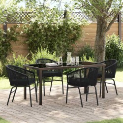 Ensemble de salle à manger pour jardin 5 pcs Noir 563578563578