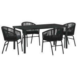 Ensemble de salle à manger pour jardin 5 pcs Noir 563578563578