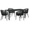 Ensemble de salle à manger pour jardin 5 pcs Noir 563578563578