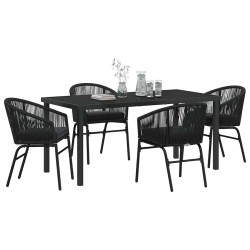 Ensemble de salle à manger pour jardin 5 pcs Noir 563578563578