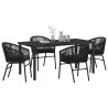 Ensemble de salle à manger pour jardin 5 pcs Noir 563578563578