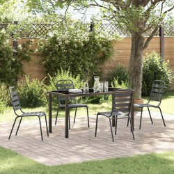 Ensemble de salle à manger pour jardin 5 pcs Anthracite 563579563579