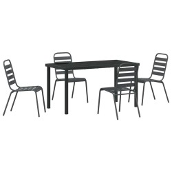 Ensemble de salle à manger pour jardin 5 pcs Anthracite 563579563579