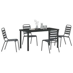 Ensemble de salle à manger pour jardin 5 pcs Anthracite 563579563579