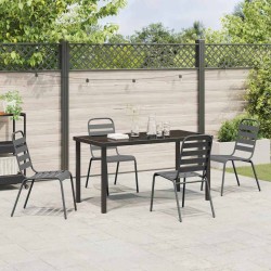 Ensemble de salle à manger pour jardin 5 pcs Anthracite 563579563579