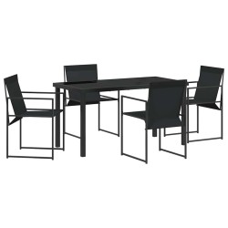 Ensemble de salle à manger pour jardin 5 pcs Noir 563580563580