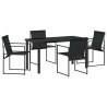 Ensemble de salle à manger pour jardin 5 pcs Noir 563580563580