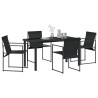 Ensemble de salle à manger pour jardin 5 pcs Noir 563580563580