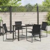 Ensemble de salle à manger pour jardin 5 pcs Noir 563580563580
