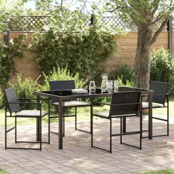 Ensemble de salle à manger pour jardin 5 pcs Noir 563581563581