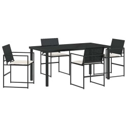 Ensemble de salle à manger pour jardin 5 pcs Noir 563581563581