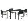 Ensemble de salle à manger pour jardin 5 pcs Noir 563581563581