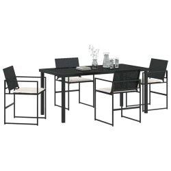 Ensemble de salle à manger pour jardin 5 pcs Noir 563581563581