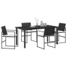 Ensemble de salle à manger pour jardin 5 pcs Noir 563581563581
