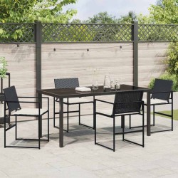 Ensemble de salle à manger pour jardin 5 pcs Noir 563581563581