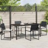 Ensemble de salle à manger pour jardin 5 pcs Noir 563581563581
