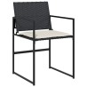 Ensemble de salle à manger pour jardin 5 pcs Noir 563581563581