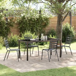 Ensemble de salle à manger pour jardin 5 pcs Anthracite 563582563582