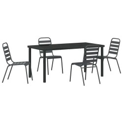 Ensemble de salle à manger pour jardin 5 pcs Anthracite 563582563582